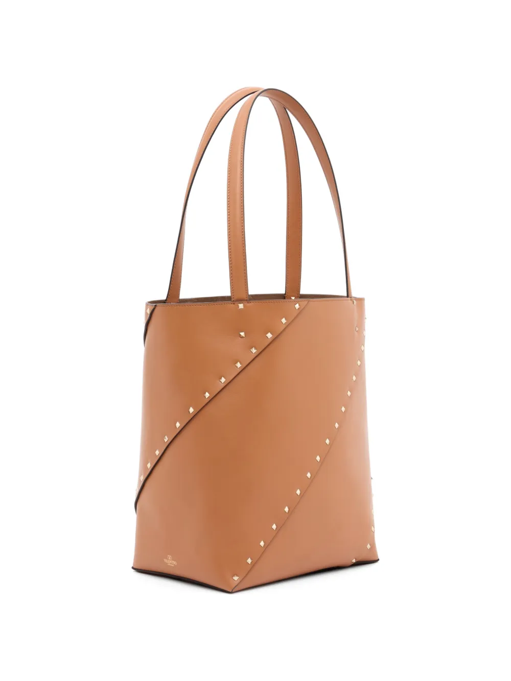 Valentino Garavani Rockstud Wispy calfskin shopping bag Bruin