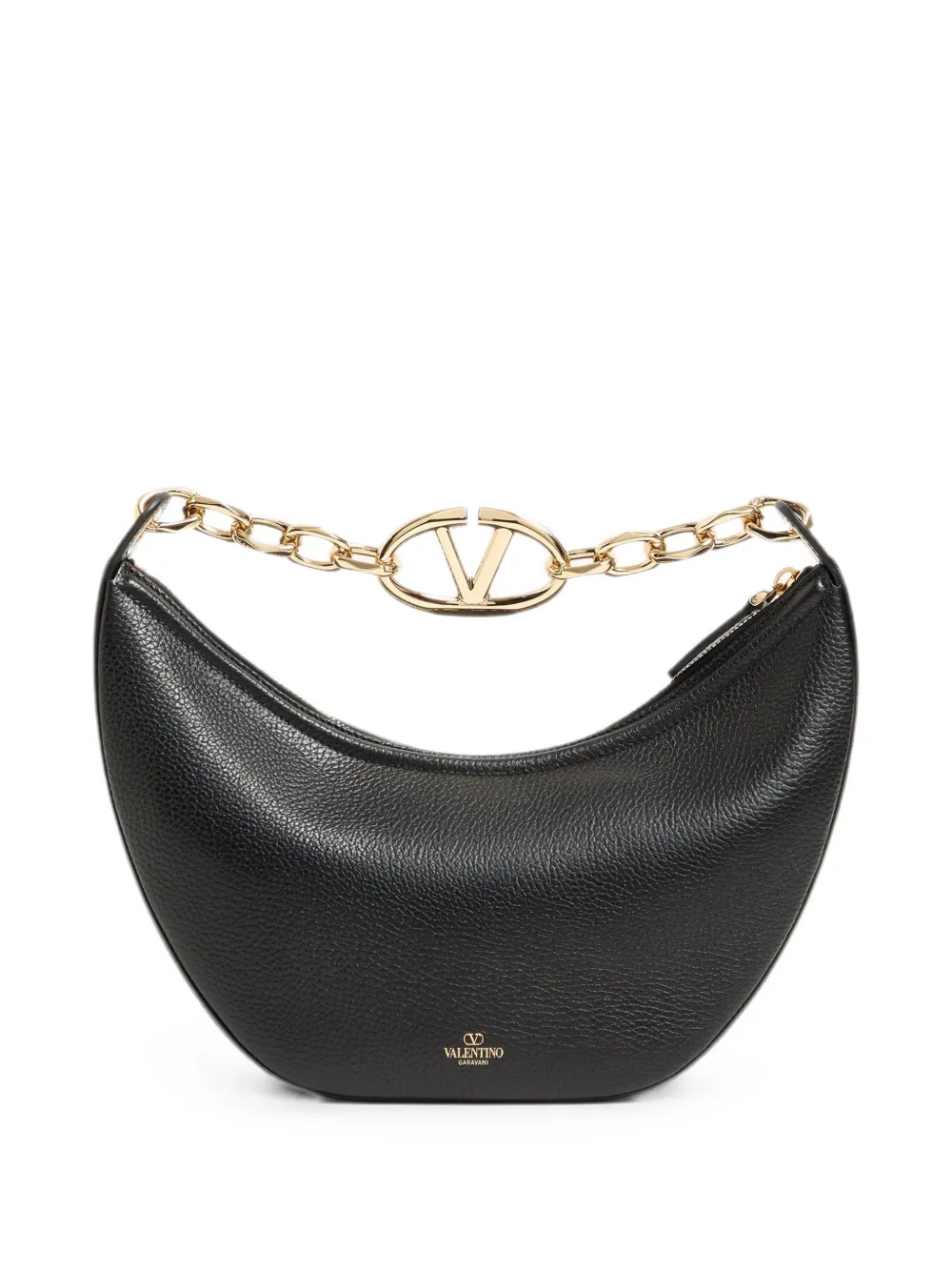 Valentino Garavani VLogo Moon small bag in grainy calfskin with chain Zwart