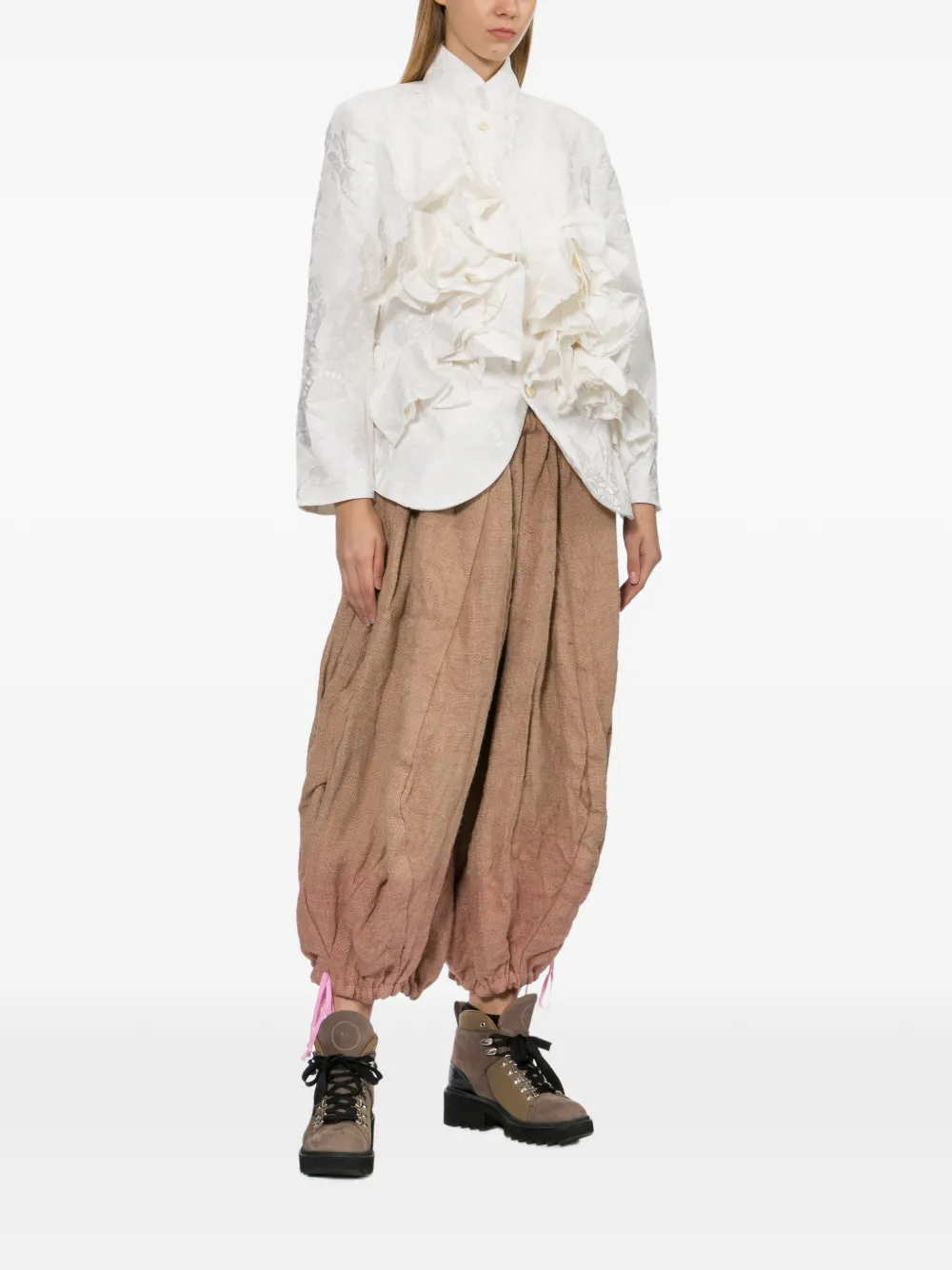 Comme Des Garçons Dip-dye Trousers In Neutral