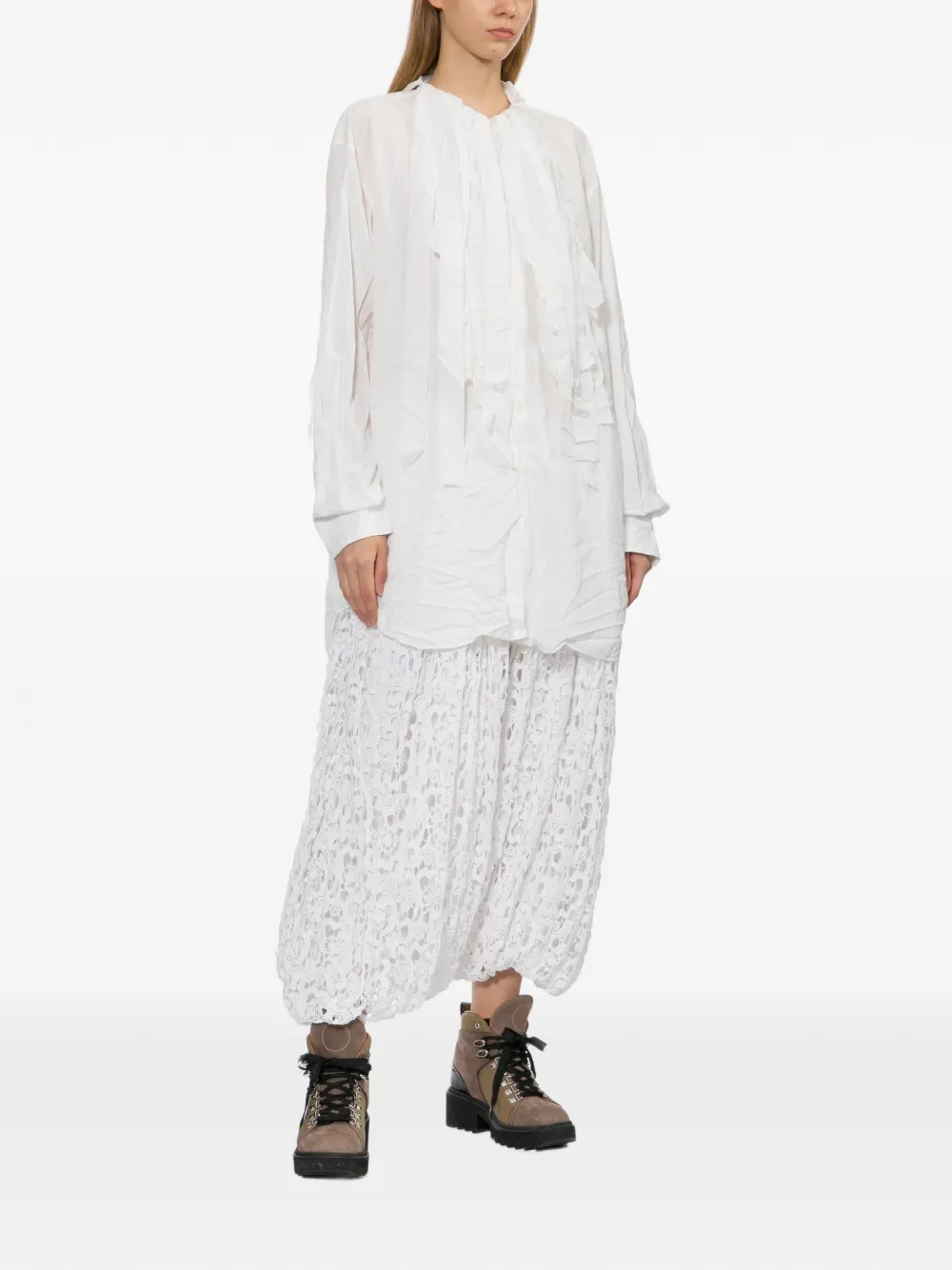 Comme Des Garçons Gekreukeld overhemd Wit