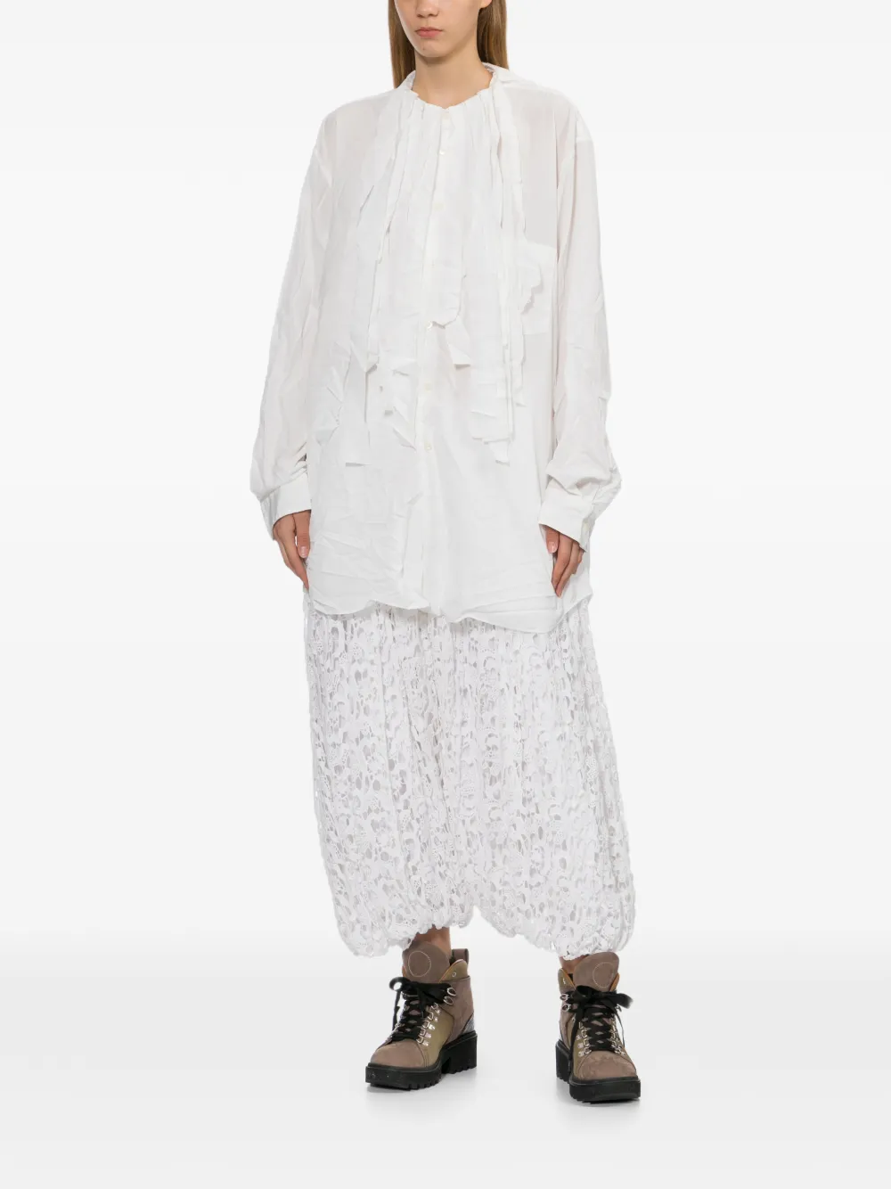Comme Des Garçons Gekreukeld overhemd Wit