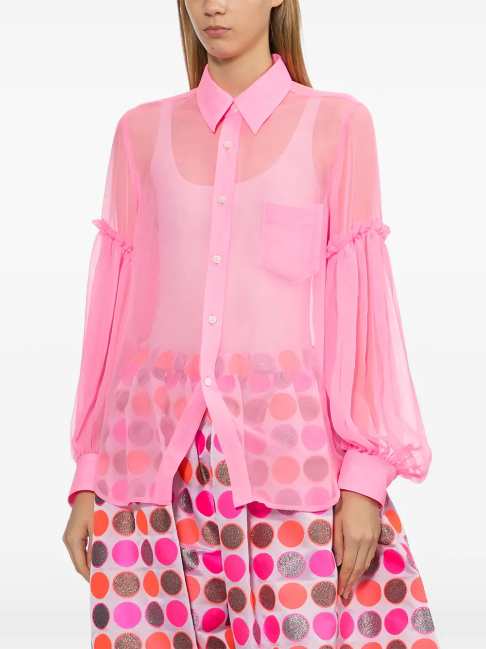 Comme Des Garçons Comme Des Garçons Shirt met ruches Roze