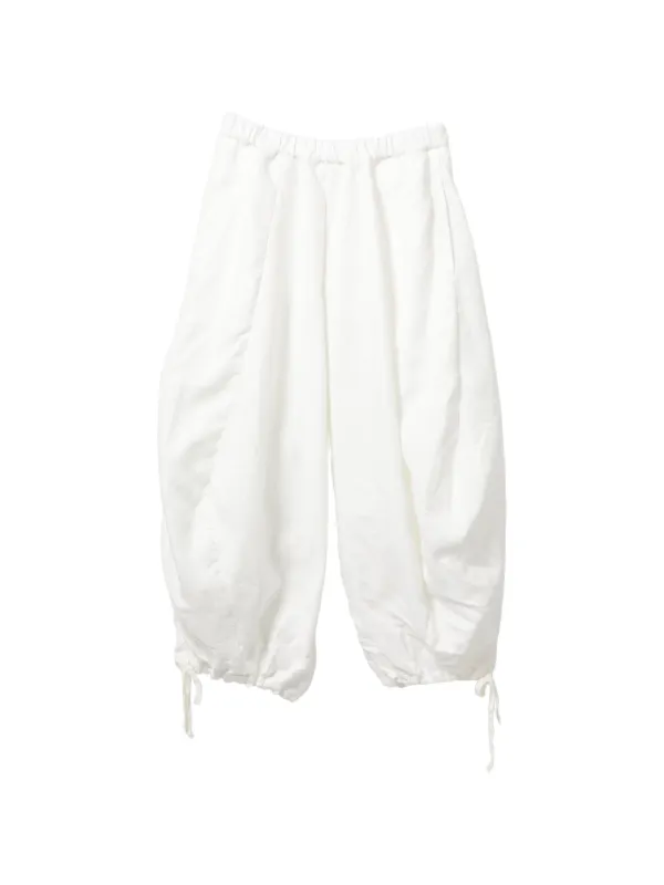 Comme des Garçons Drawstring-cuff Balloon Trousers in White