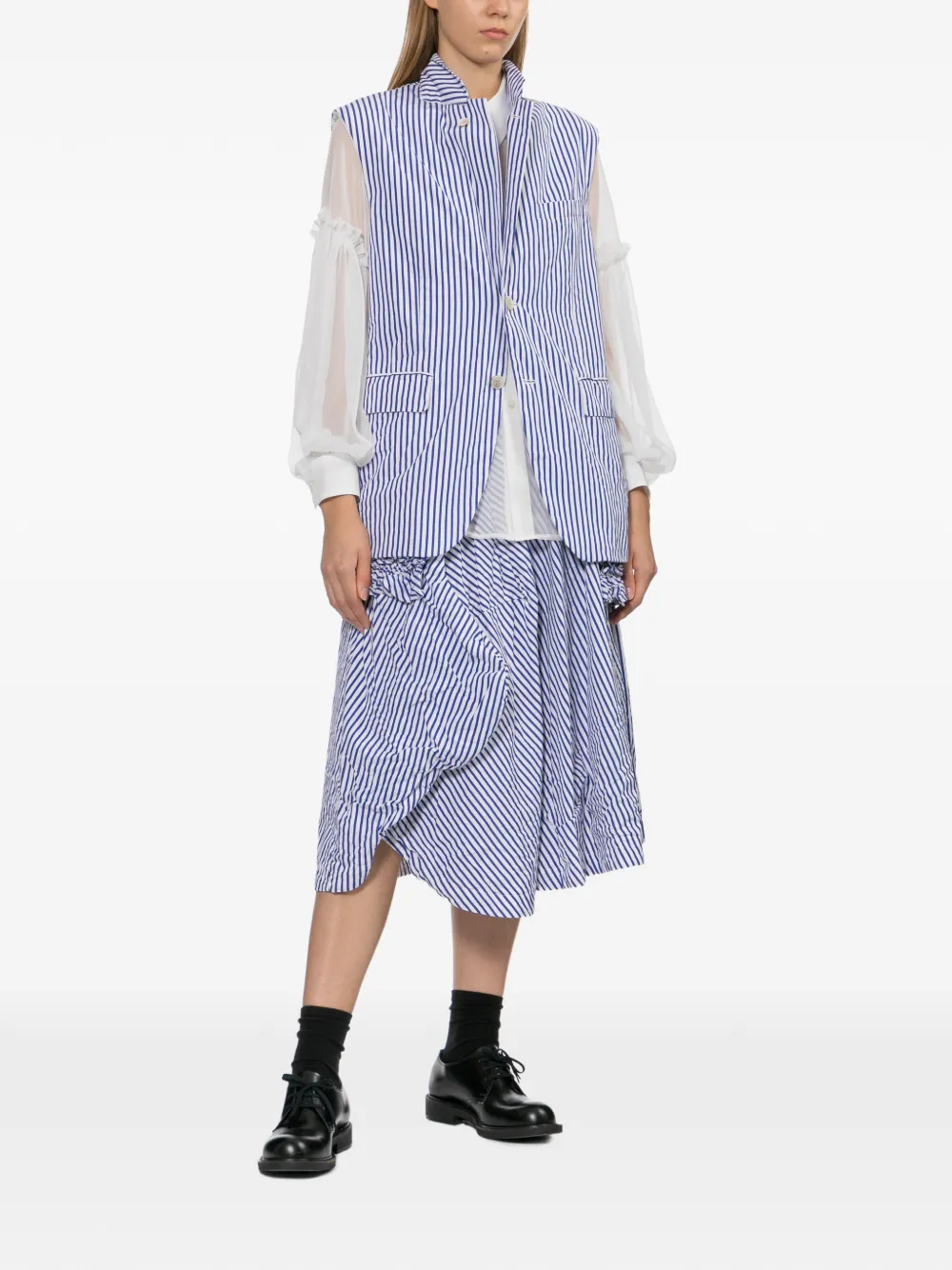 Comme Des Garçons Comme Des Garçons Gestreepte midi-rok Blauw