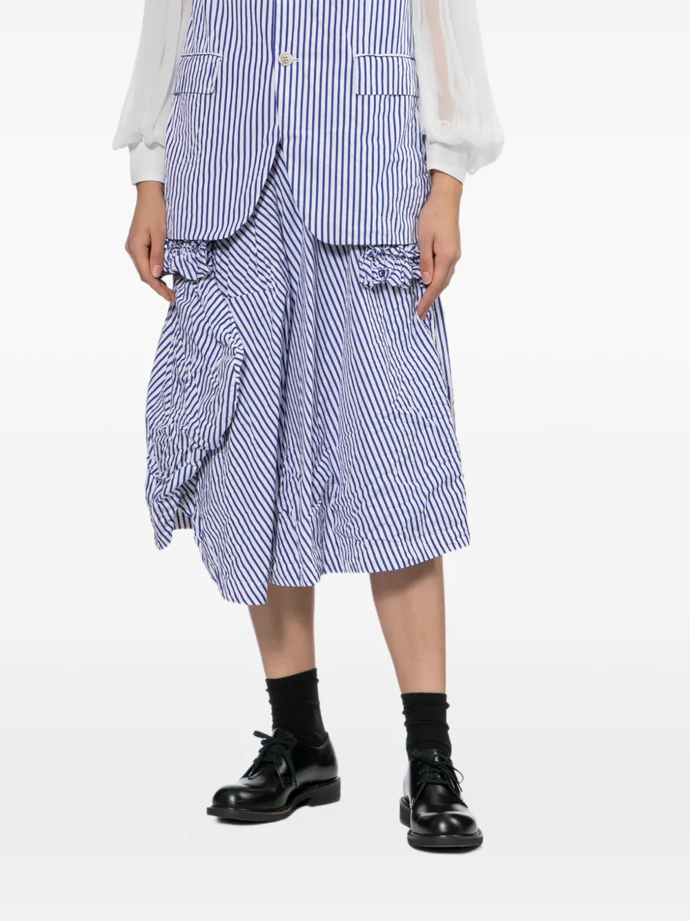 Comme Des Garçons Comme Des Garçons Gestreepte midi-rok Blauw