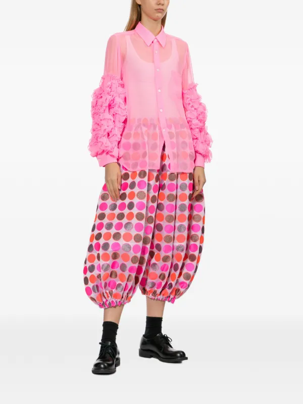 COMME des GARÇONS ピンクラッフルシャツ XS Comme Des Garçons Comme Des Garçons ラッフル シャツ | ピンク