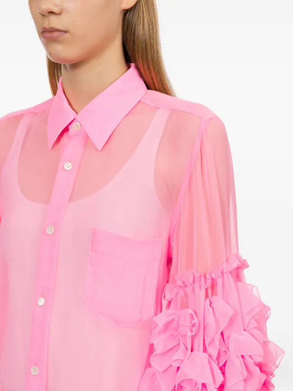 COMME des GARÇONS ピンクラッフルシャツ XS Comme Des Garçons Comme Des Garçons ラッフル シャツ | ピンク