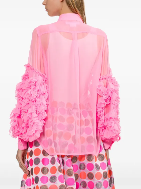 COMME des GARÇONS ピンクラッフルシャツ XS Comme Des Garçons Comme Des Garçons ラッフル シャツ | ピンク