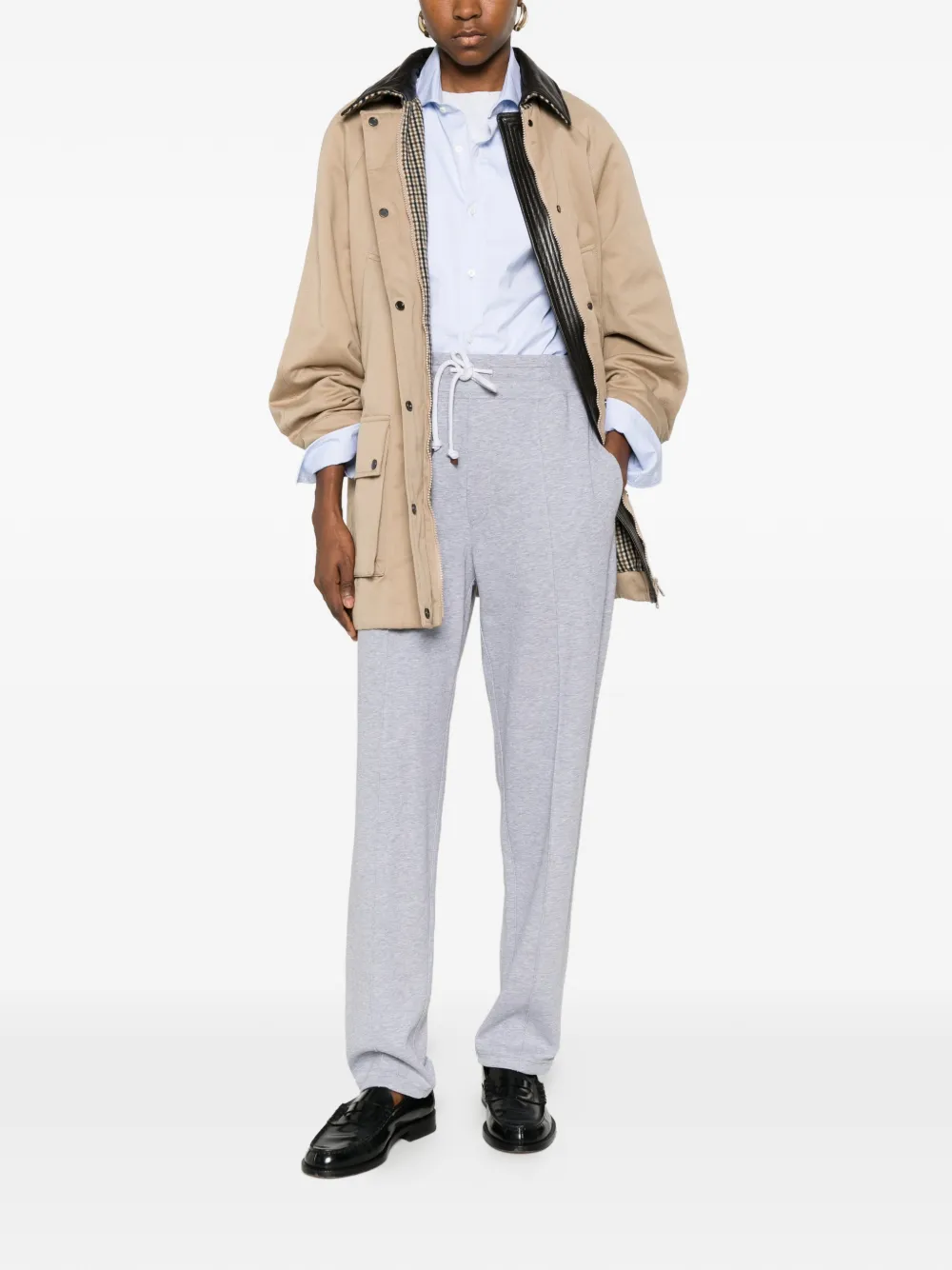 Brunello Cucinelli Jas met leren afwerking Beige