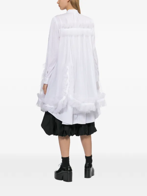 Noir Kei Ninomiya Ruffled Mini Dress | White | FARFETCH NO