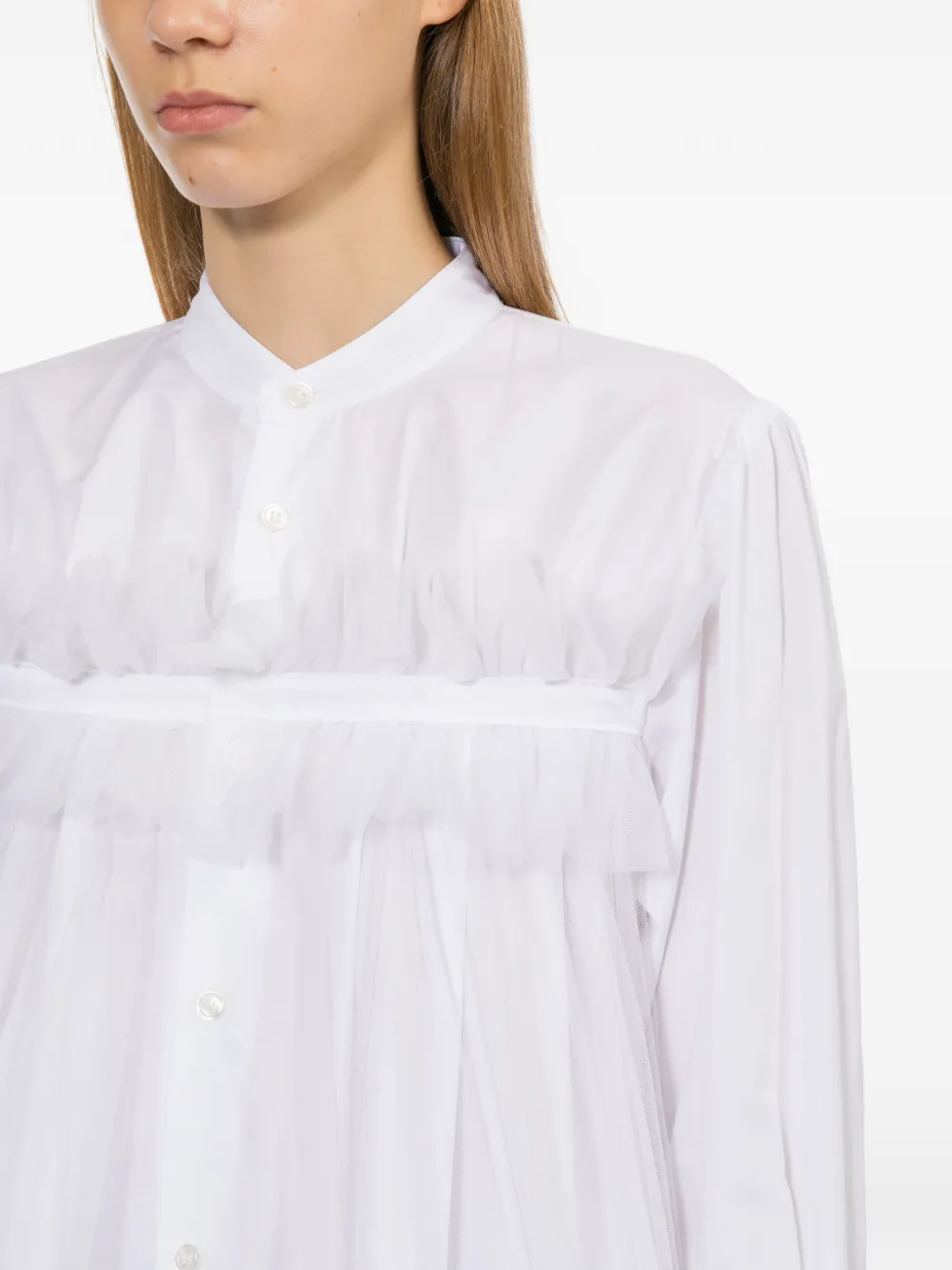 Noir Kei Ninomiya Mini-jurk met ruches Wit