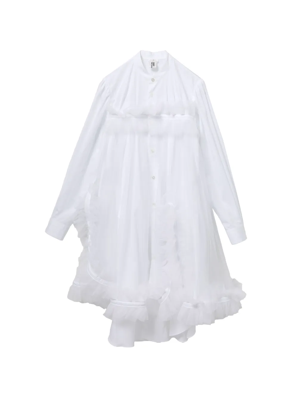 Noir Kei Ninomiya Mini-jurk met ruches Wit