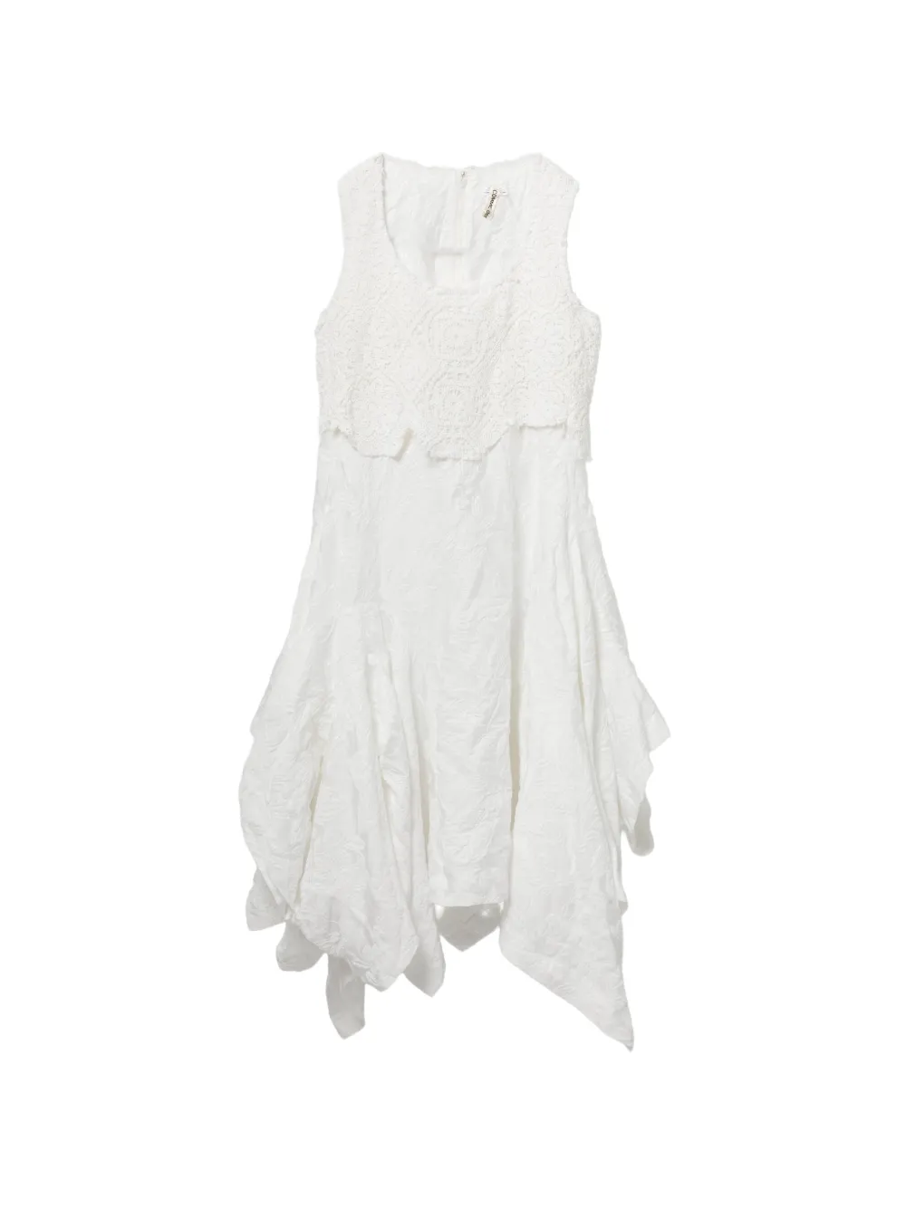 Comme Des Garçons Abito midi con ricamo a fiori - Bianco