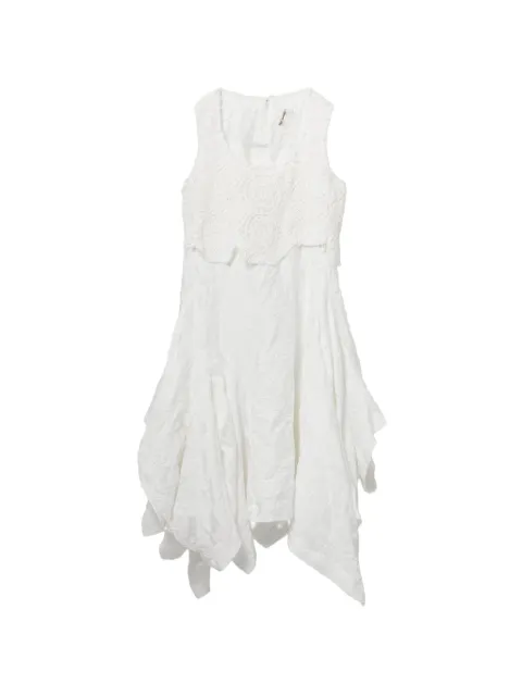 Comme Des Garçons floral-embroidered midi dress