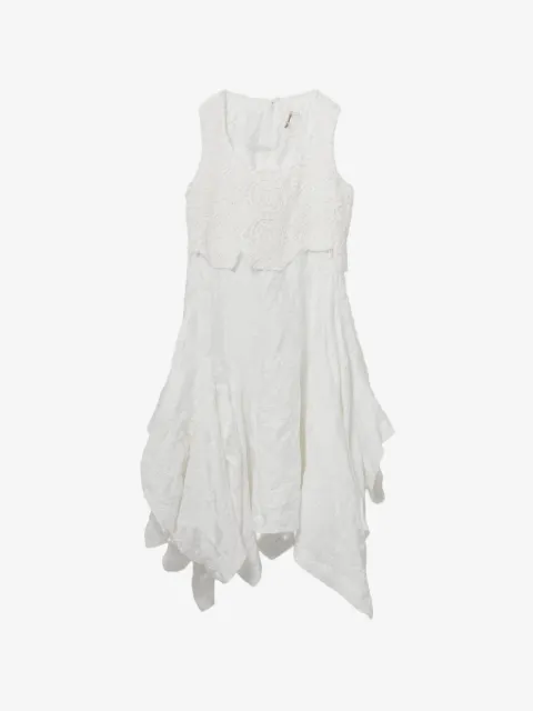 Comme Des Garçons floral-embroidered midi dress