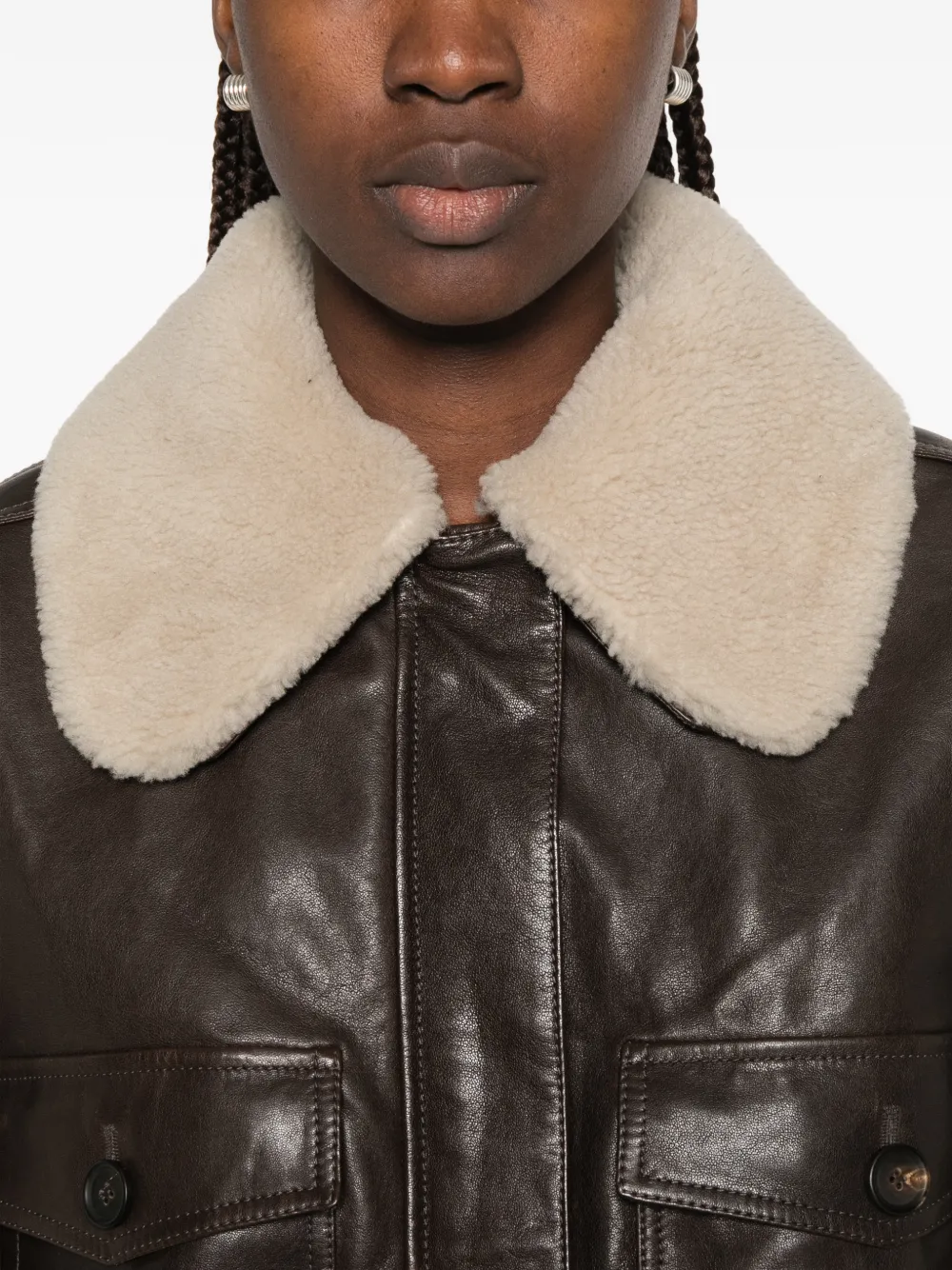 Brunello Cucinelli Leren jack Bruin