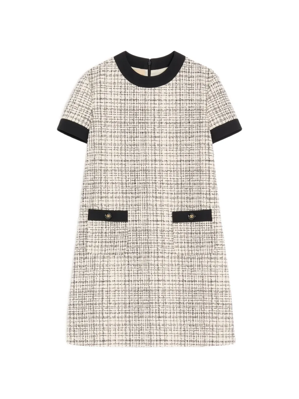 Valentino Garavani short dress in square tweed - Nude