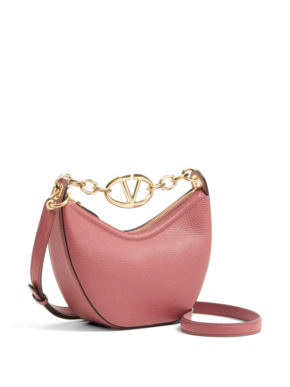 Valentino Garavani VLogo Moon tas van korrelig kalfsleer met ketting Roze