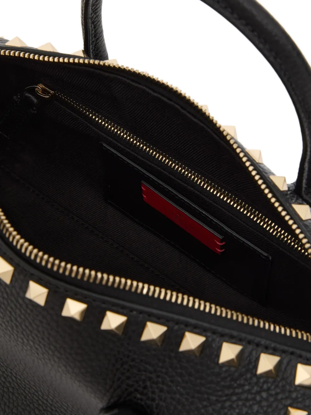 Valentino Garavani Rockstud grainy calfskin handbag Zwart