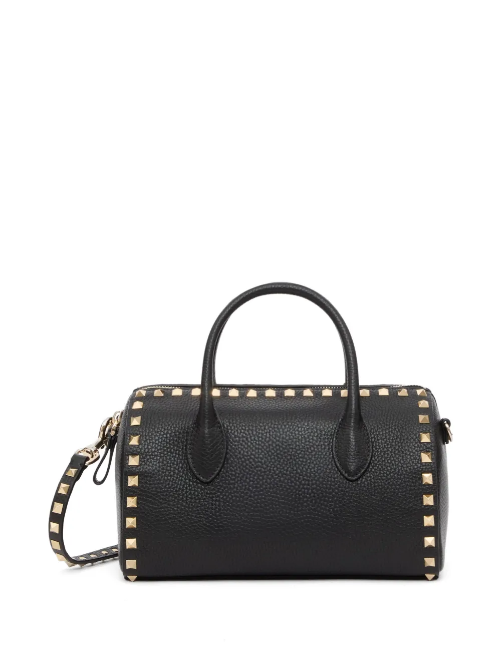 Valentino Garavani Rockstud grainy calfskin handbag Zwart
