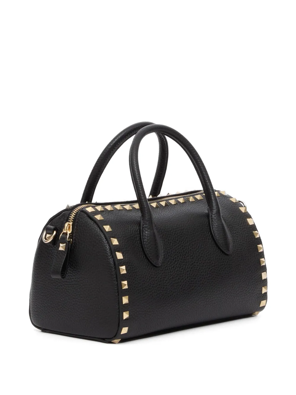 Valentino Garavani Rockstud grainy calfskin handbag Zwart
