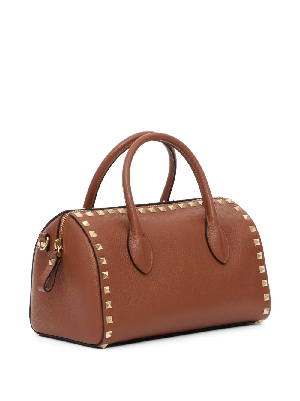 Valentino Garavani Rockstud grainy calfskin handbag Bruin