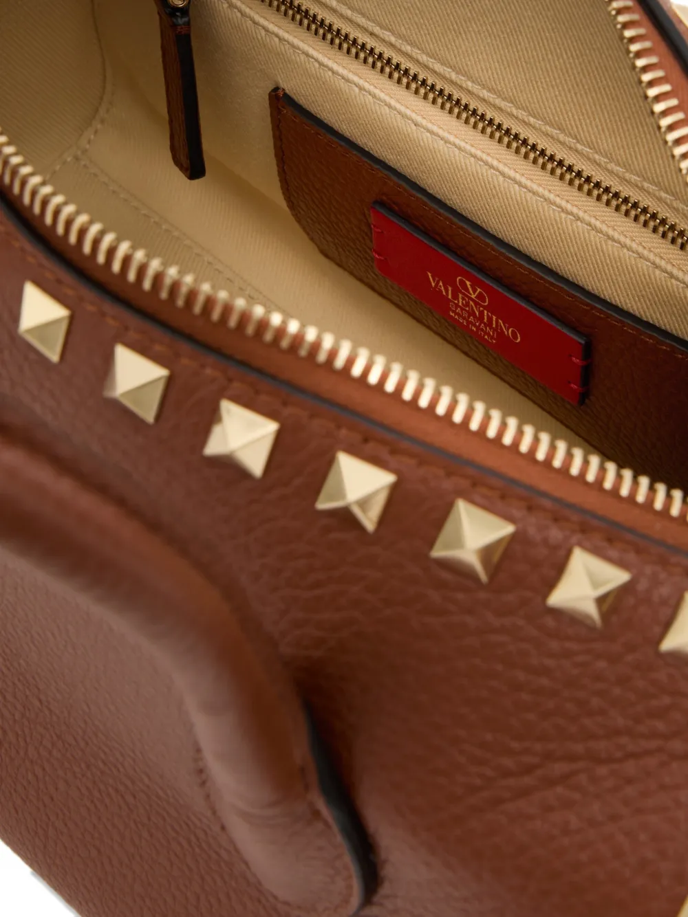 Valentino Garavani Rockstud grainy calfskin handbag Bruin