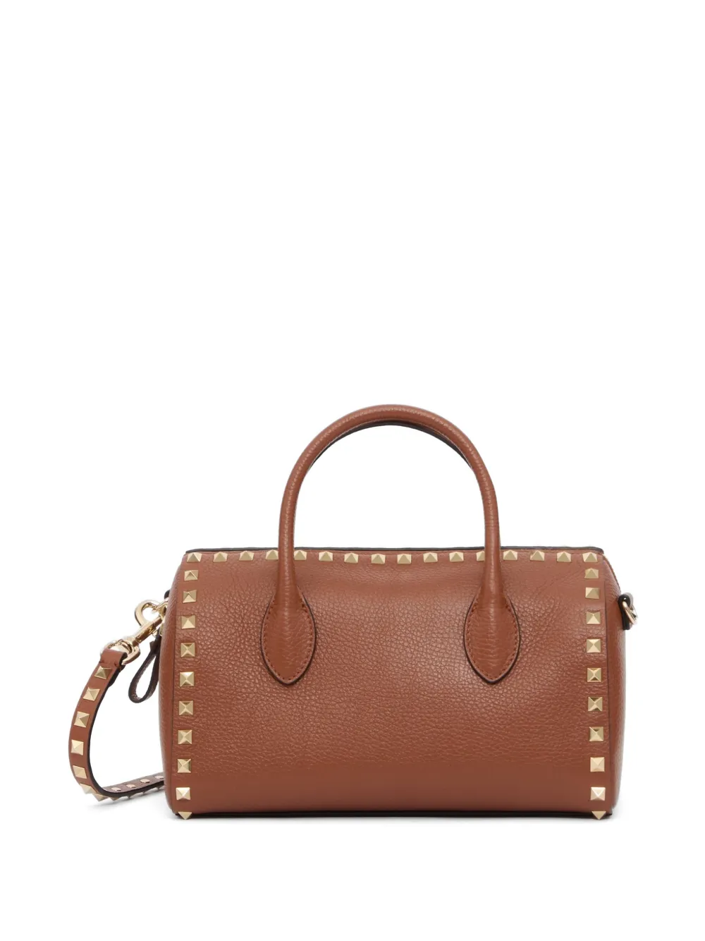Valentino Garavani Rockstud grainy calfskin handbag Bruin