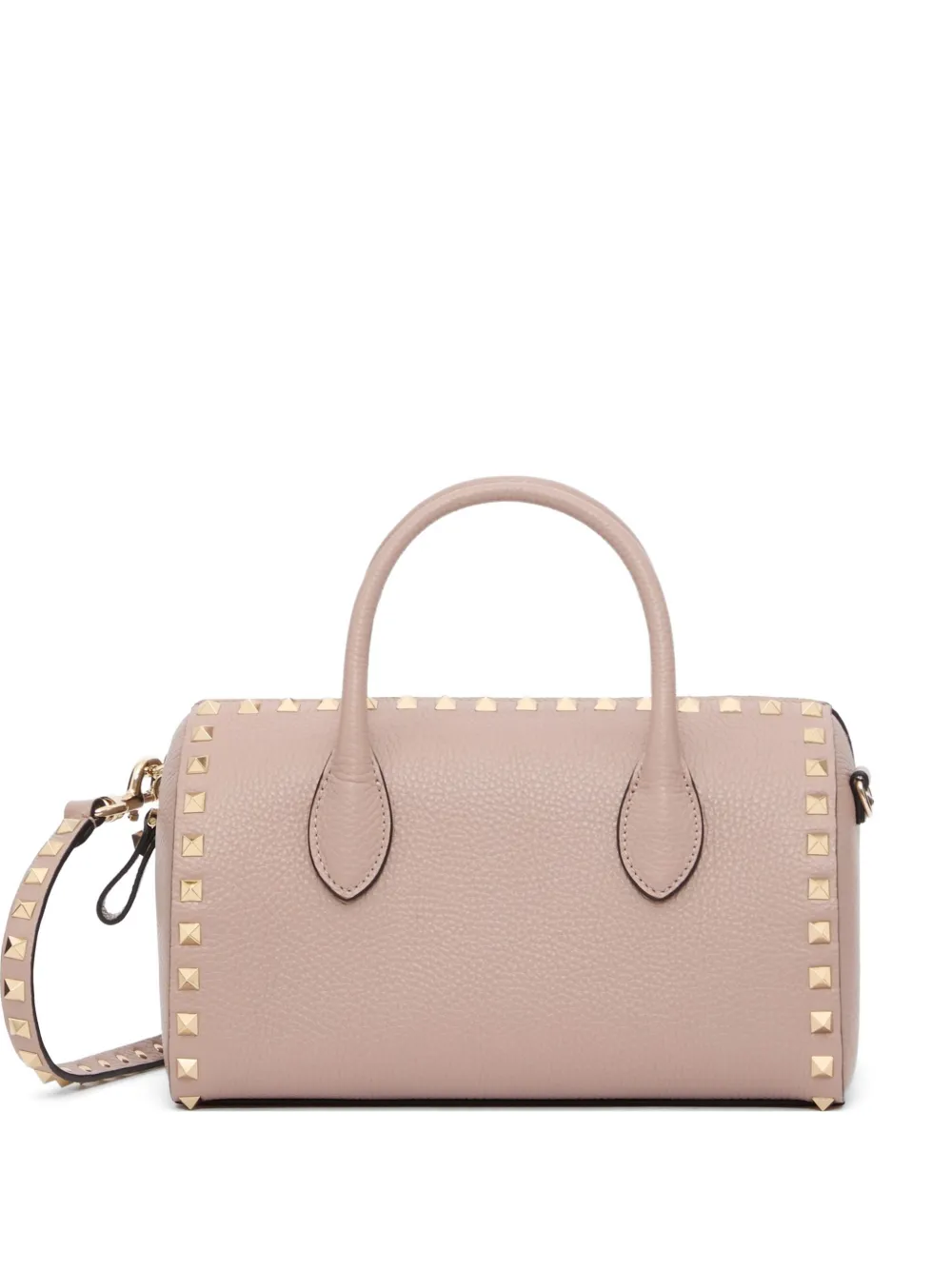 Valentino Garavani Borsa a mano Rockstud in pelle di vitello zigrinata - Rosa