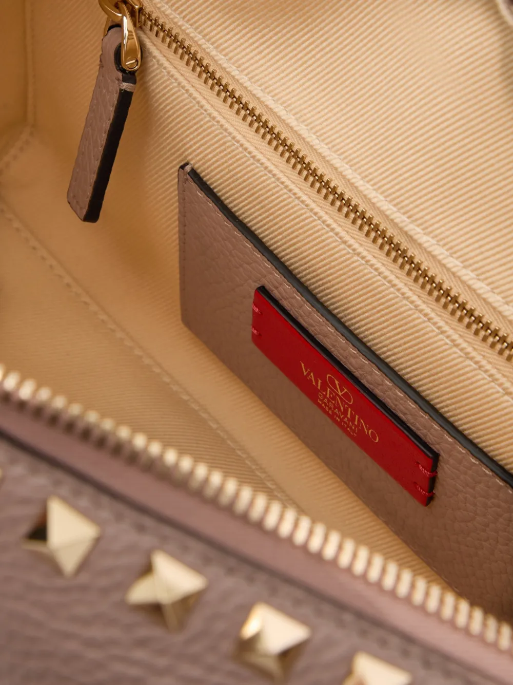 Valentino Garavani Rockstud kalfsleren handtas Roze