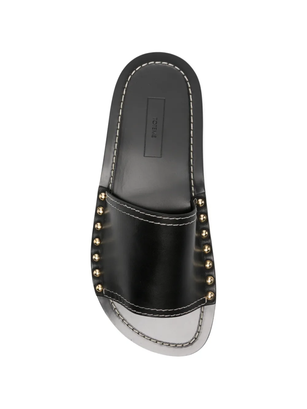 TOTEME studded contrast-stitch sandals Zwart