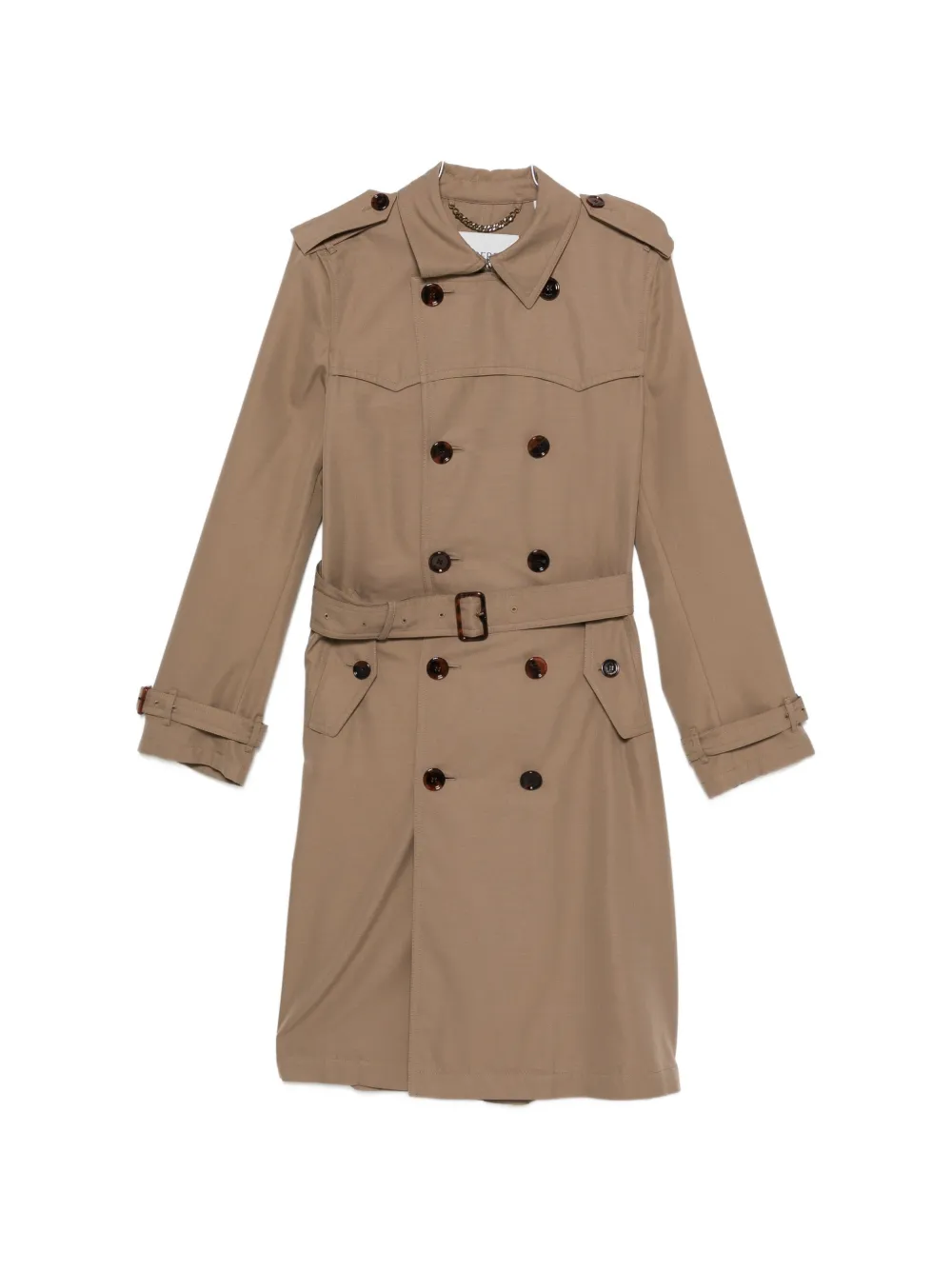 Burberry double-breasted belted trench coat - Marrone