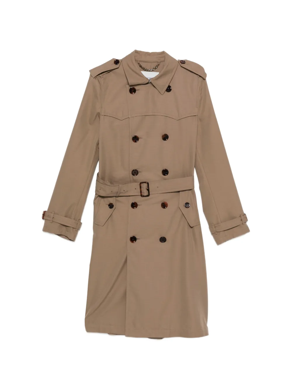 Burberry double-breasted belted trench coat - Marrone