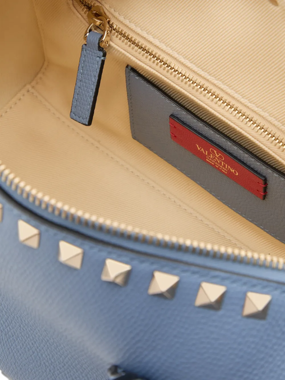 Valentino Garavani Rockstud handtas van korrelig kalfsleer Blauw