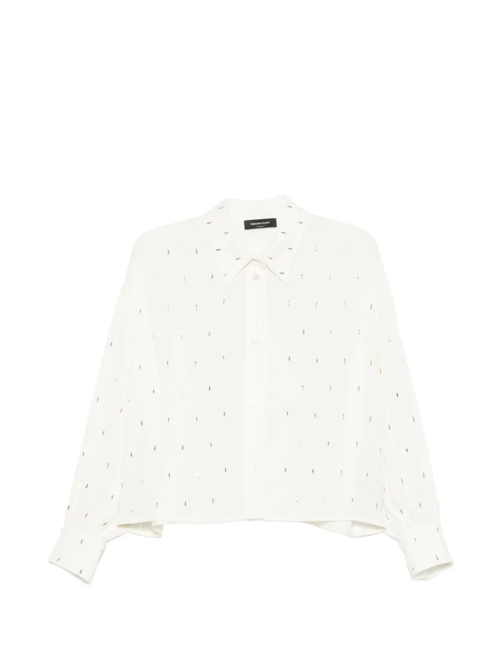 Fabiana Filippi beaded-embellished long-sleeve shirt - Nude