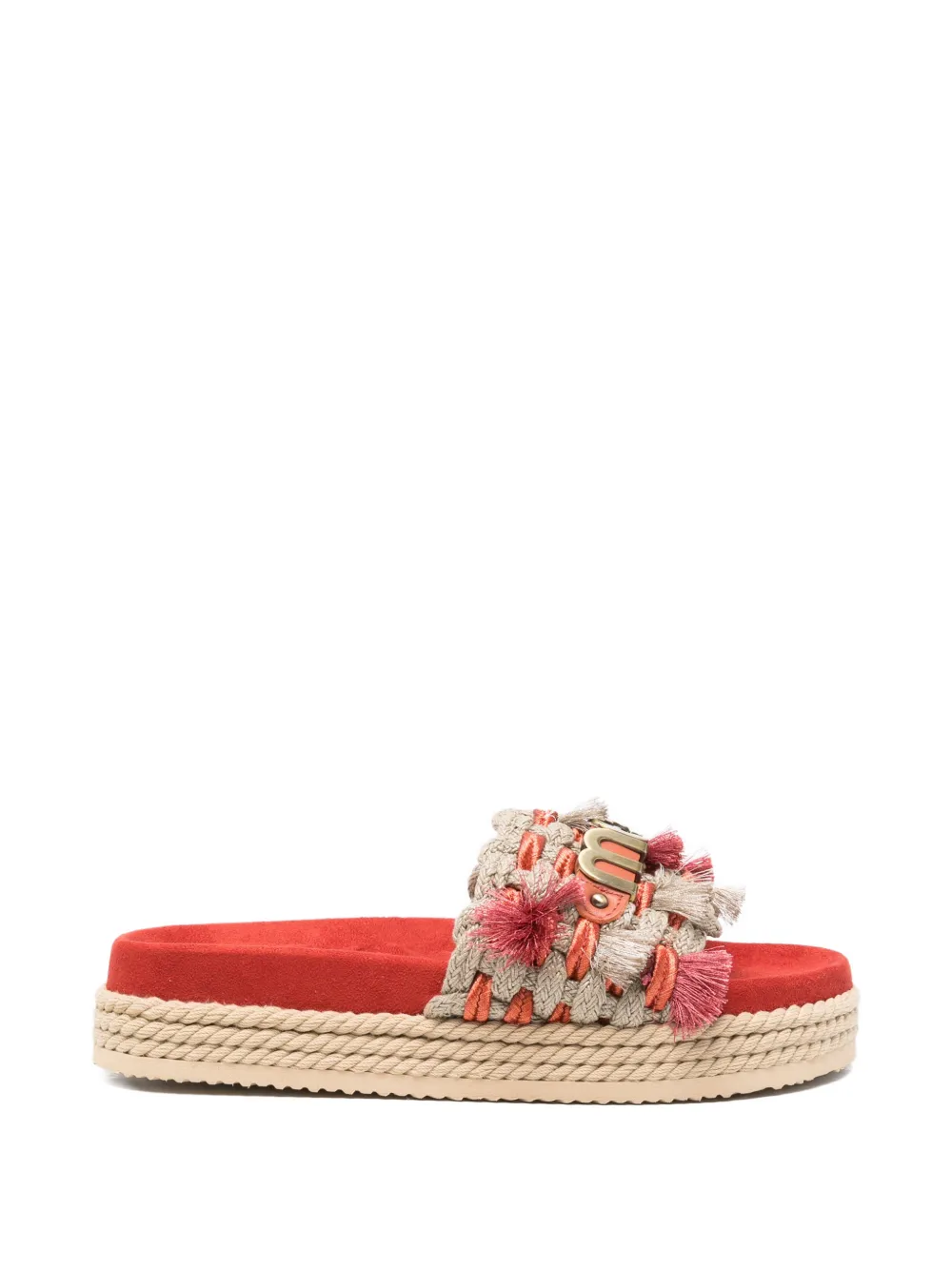 Mou tassel-embellished braided sandals Beige