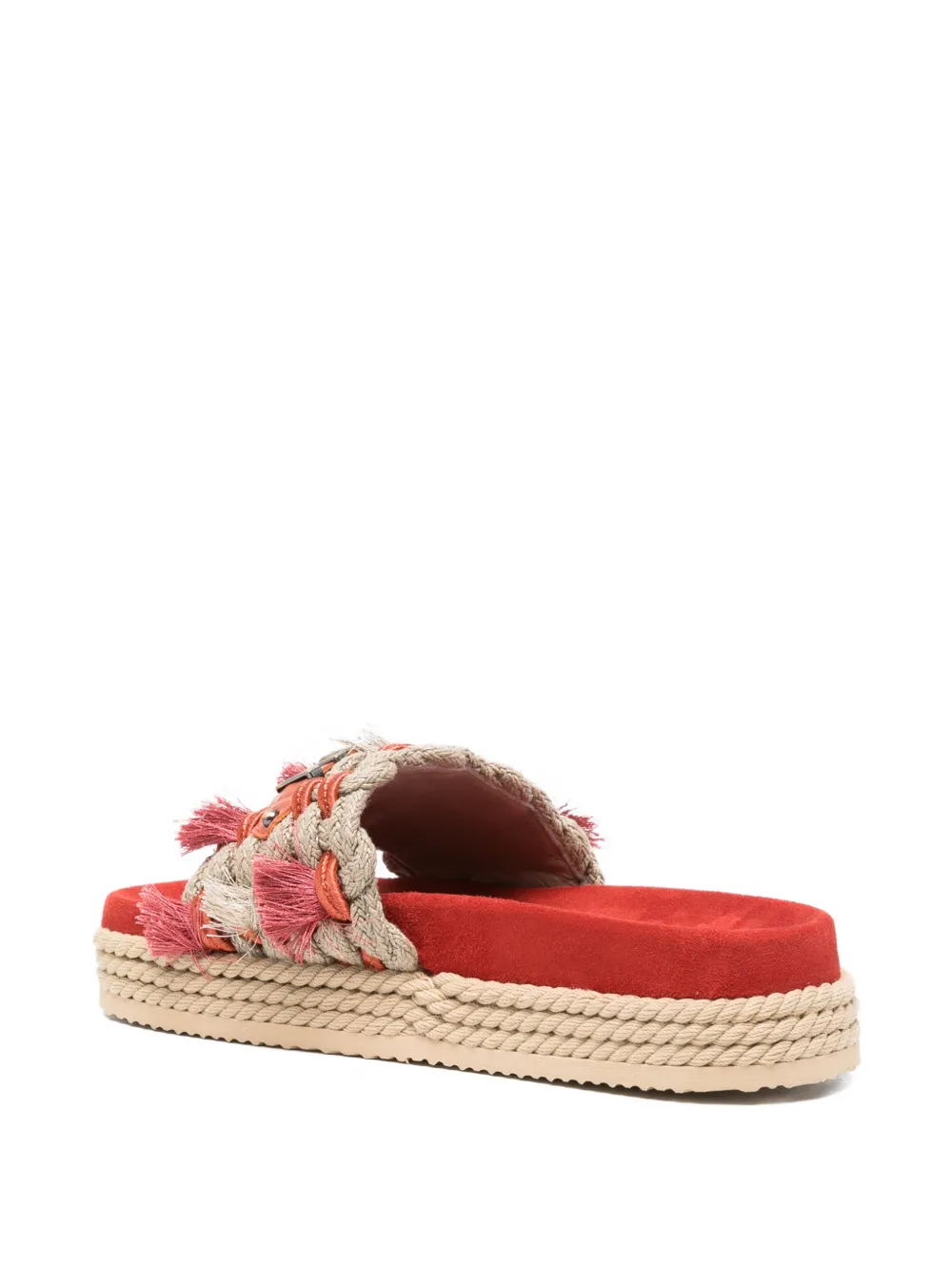 Mou tassel-embellished braided sandals Beige