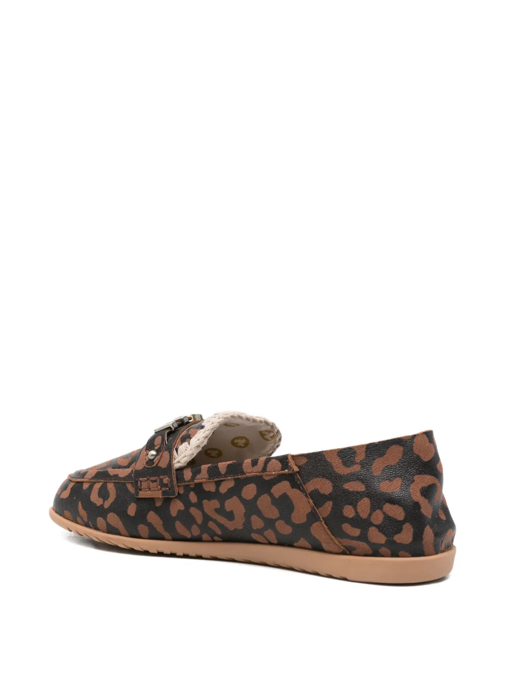 Mou leopard-print logo-plaque loafers Bruin