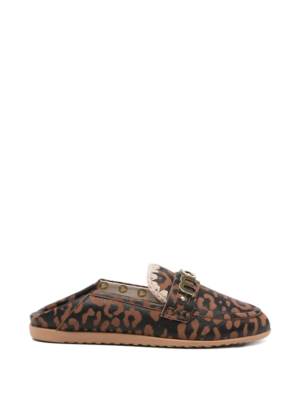 Mou leopard-print logo-plaque loafers Bruin