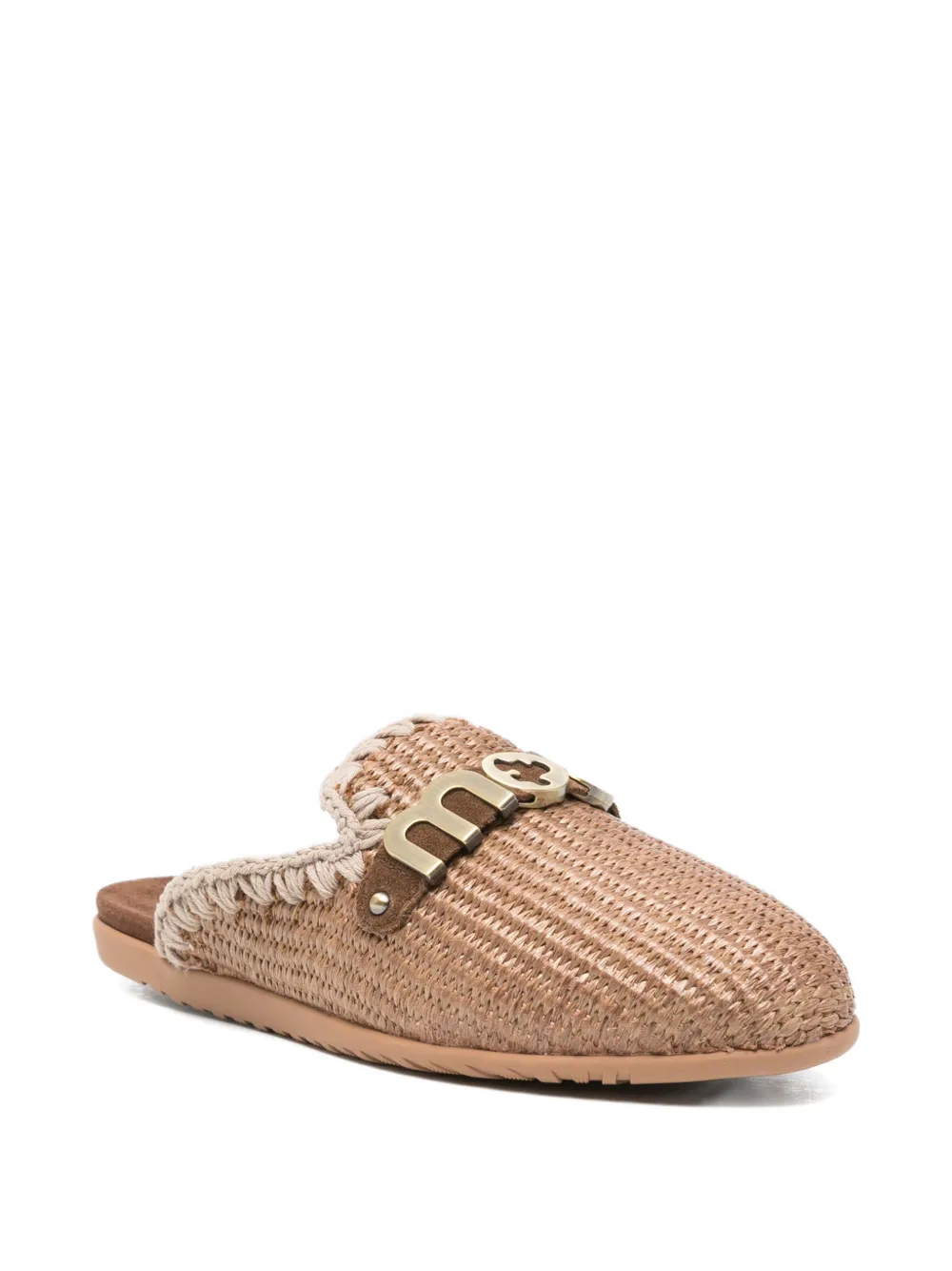 Mou logo-plaque mules Beige