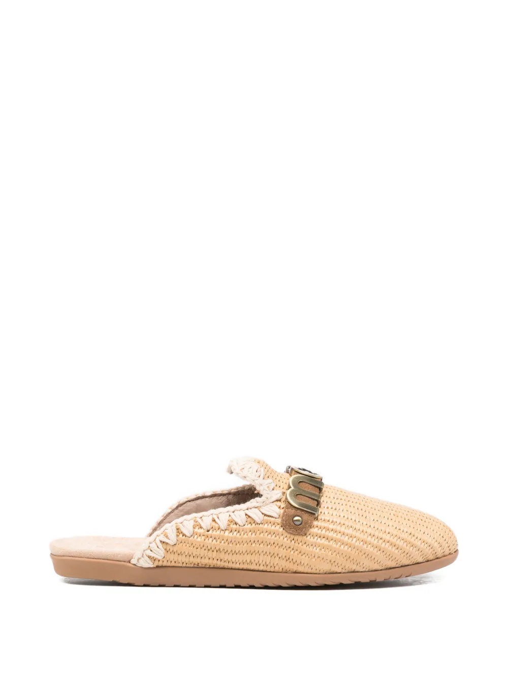 Mou logo-plaque flat mules Beige