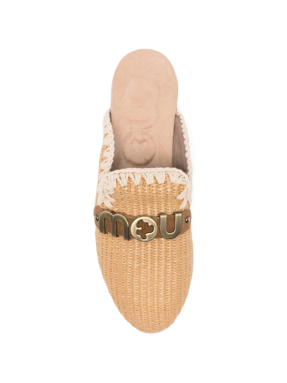 Mou logo-plaque flat mules Beige