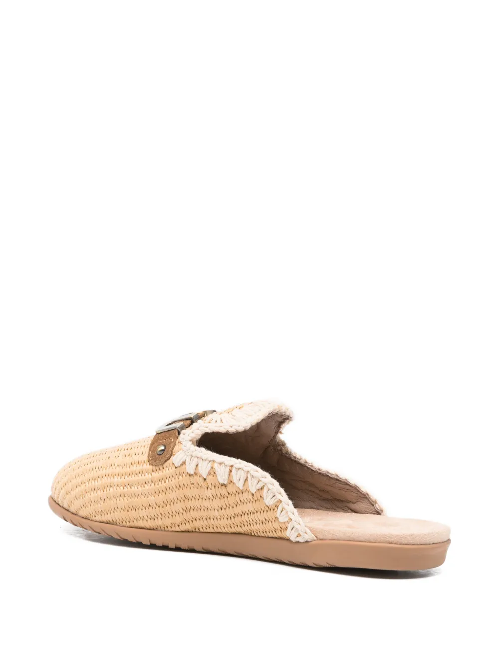 Mou logo-plaque flat mules Beige