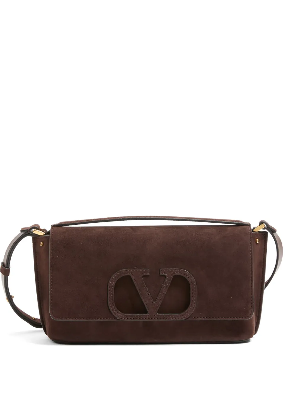 Valentino Garavani Borsa a spalla Fill Me in pelle scamosciata - Marrone