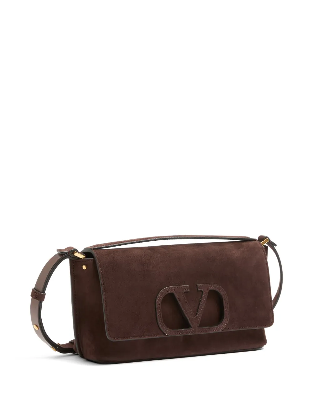 Valentino Garavani Fill Me suède schoudertas Bruin