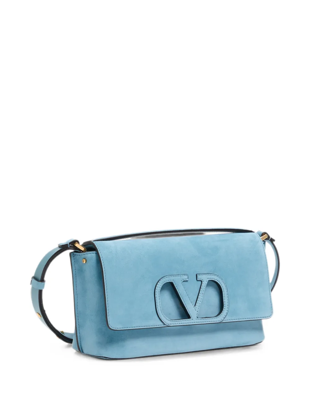 Valentino Garavani Fill Me suède schoudertas Blauw