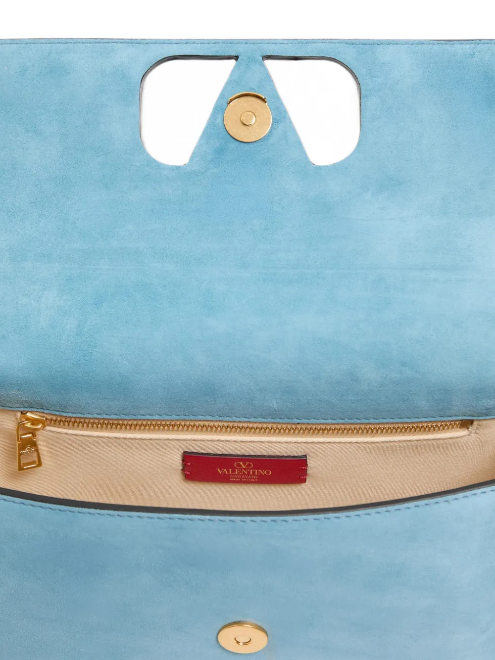 Valentino Garavani Fill Me suède schoudertas Blauw