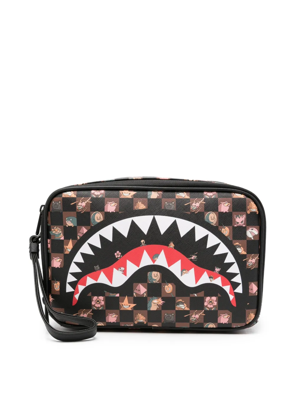 Sprayground shark-print wash bag - Black