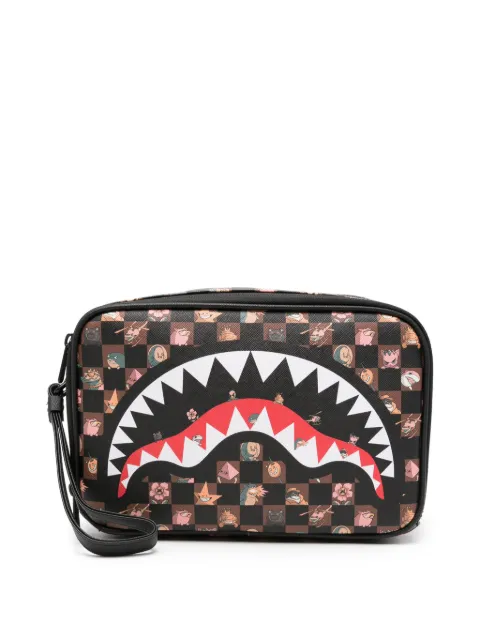 Sprayground shark-print wash bag