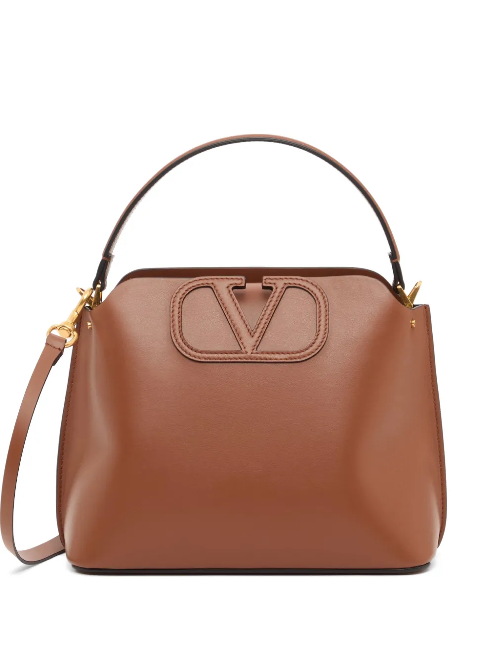Valentino Garavani Borsa a mano Fill Me In in pelle di vitello - Marrone